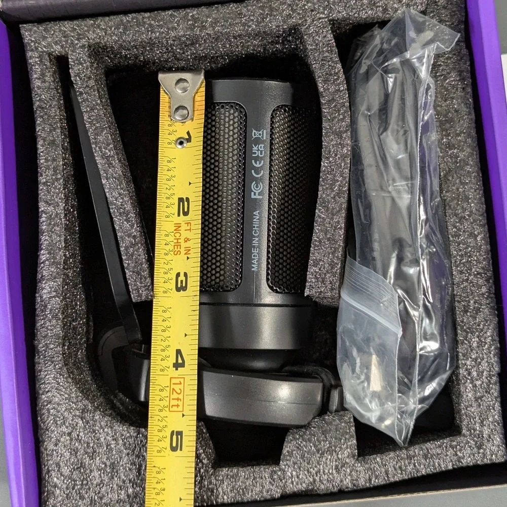 Fifine Ampligame A6V USB Gaming Microphone RGB Condenser Black Windows Mac